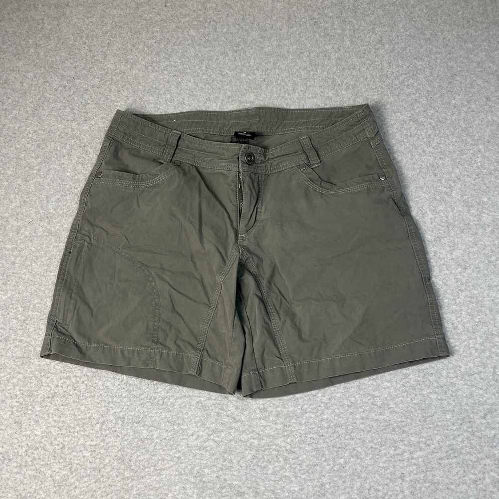 Kuhl Shorts Womens 10 Green Splash Bermuda 7" Hiking 32" W Cotton Nylon Outdoor